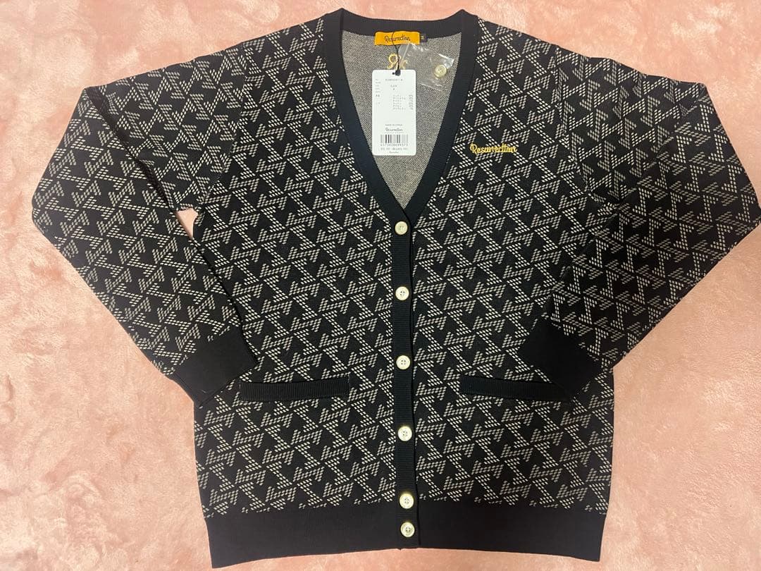 新品 レザレクション 黒カーディガン