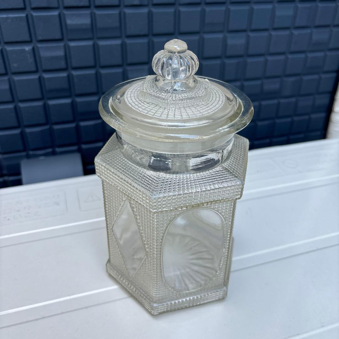 飴屋瓶 ガラス瓶 保存容器 ガラス 昭和レトロ 大正ロマン 六角形 珍しい