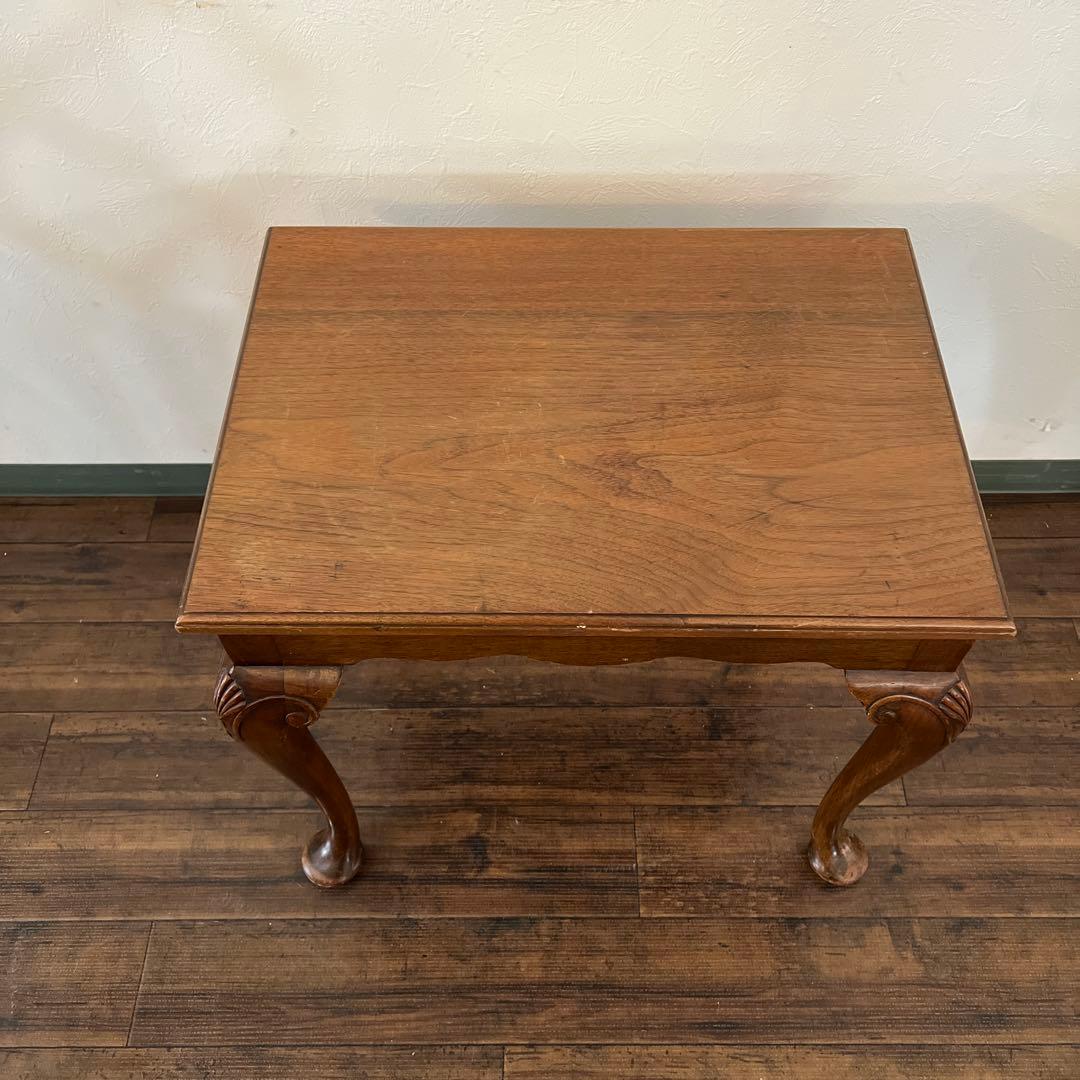 k978r114 英国アンティーク家具 木製サイドテーブル 猫脚 ミニテーブル