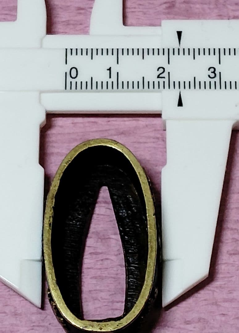 刀装具 縁頭 縁のみ 無銘 銅地 金色絵 魚々子地 五三桐紋図 時代物