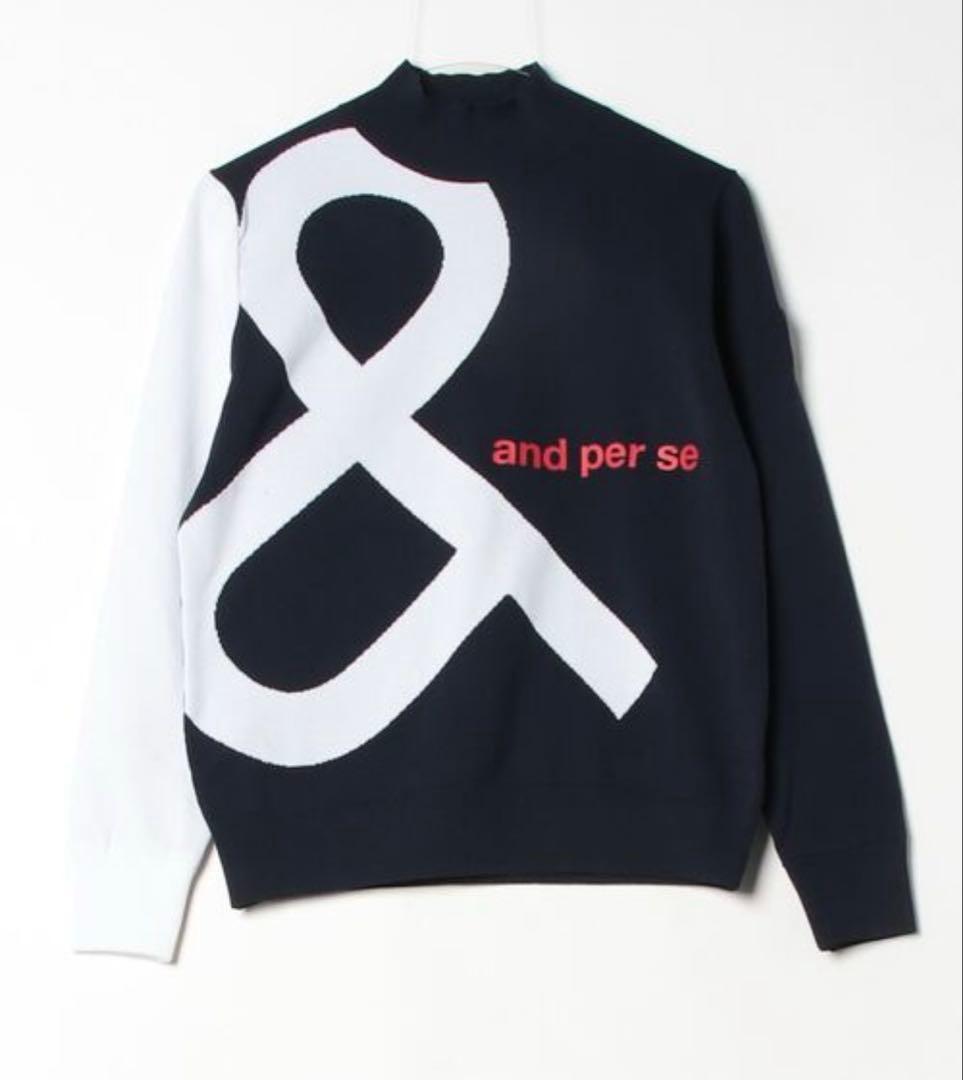 アンドパスィ ハイネックセーター ネイビー