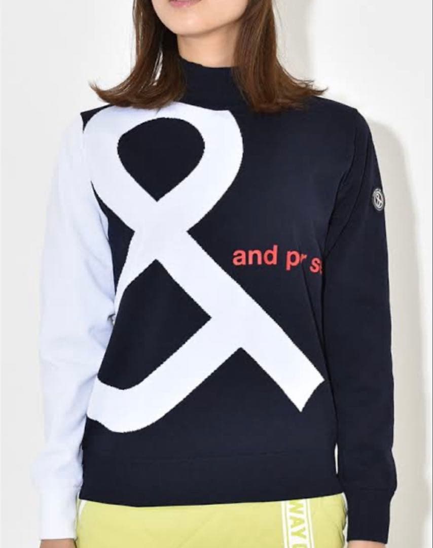 アンドパスィ ハイネックセーター ネイビー