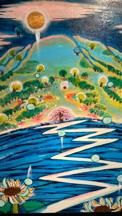 【アクリル画】 商品名 「ブルーマウンテン」　額なし　F10号　新品