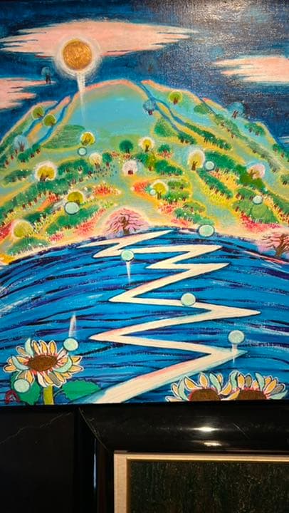 【アクリル画】 商品名 「ブルーマウンテン」　額なし　F10号　新品