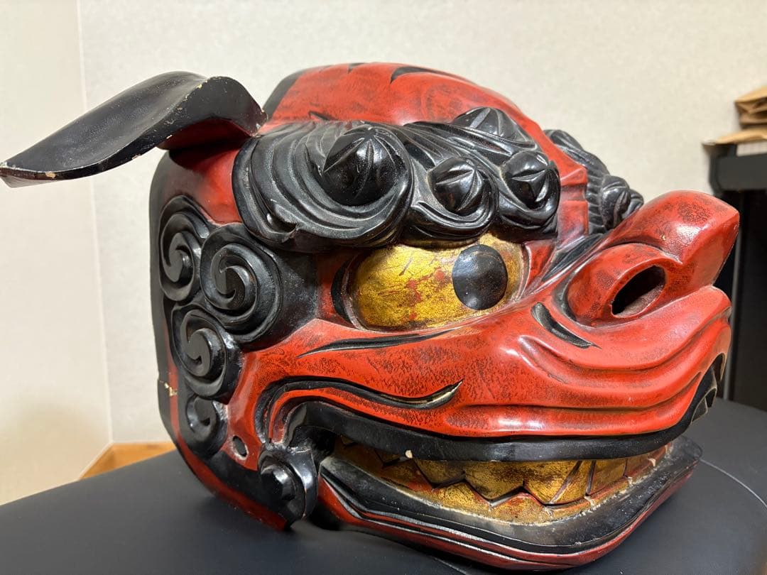 木製 獅子頭