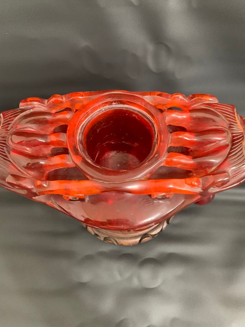 中国製　大香炉　琥珀調　骨董　古玩