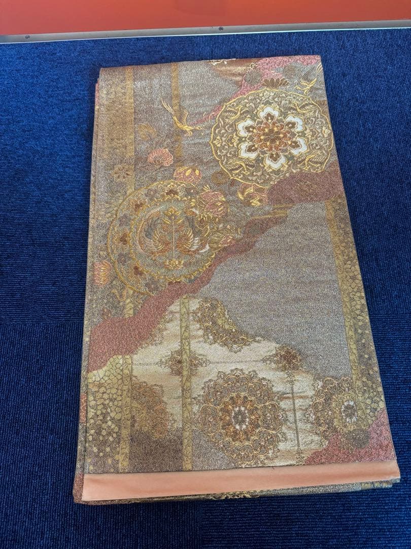 1923 袋帯 古代彫金紋  西陣織   金糸　高級上質上品　約440cm未使用