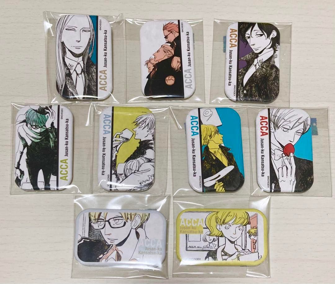 ACCA13区監察課 BADON カフェ スクエア缶バッジ コンプリート