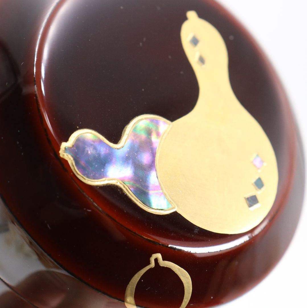 中村香鳳作 六瓢蒔絵 溜塗 雪吹棗 薄茶器 茶道具 共箱　V940　N8