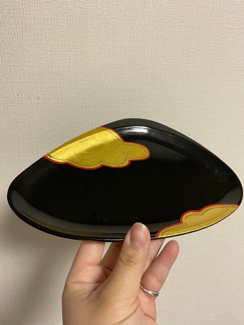 平安象彦 源氏雲 蛤形 銘々皿 5枚揃い 菓子盆 お盆