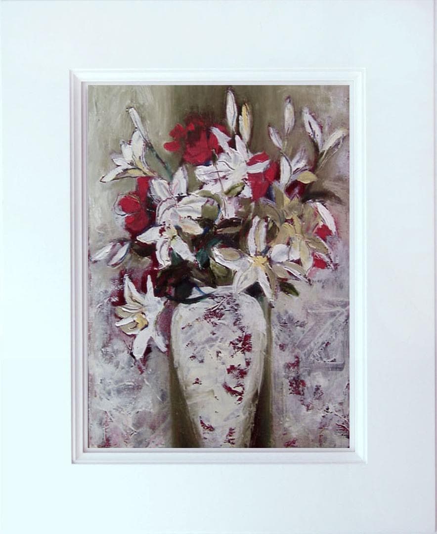 油絵 菅家令子 絵 絵画 インテリア uF6-112402 花 ゆり