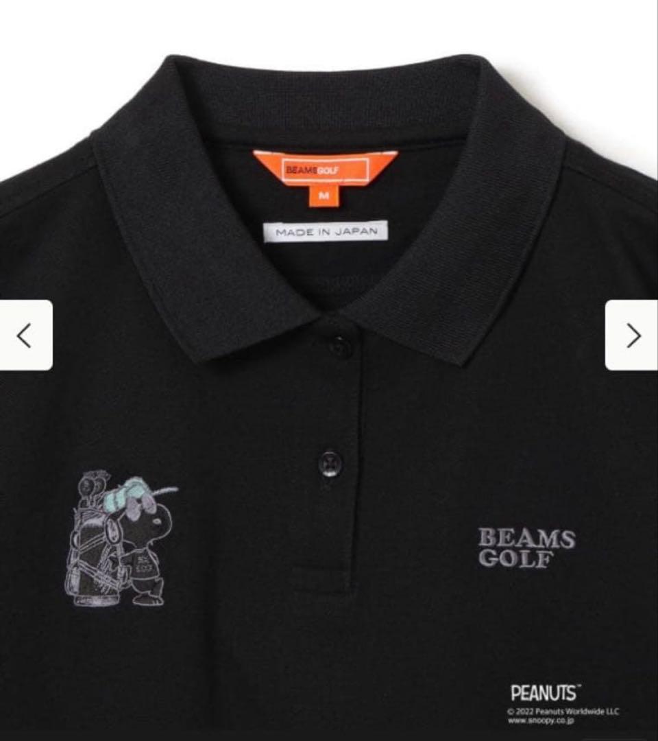 BEAMS GOLF ブラックポロシャツ　スヌーピー