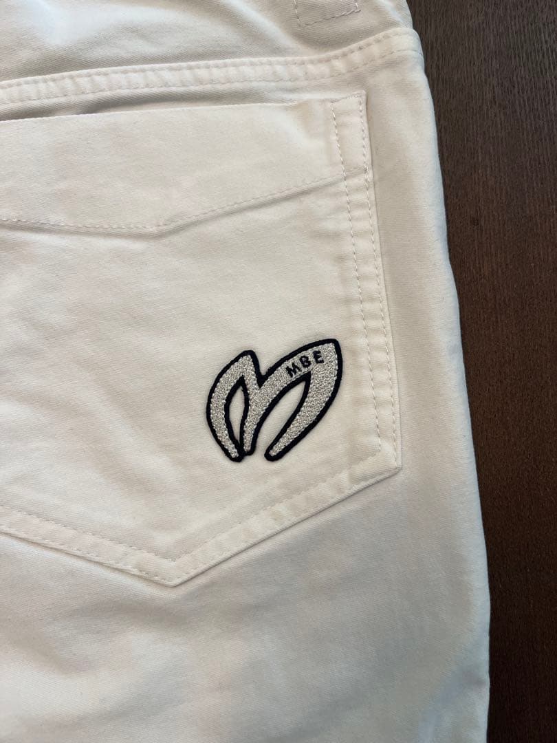 マスターバニー コットンストレッチパンツ ホワイト 生地感しっかり サイズ4