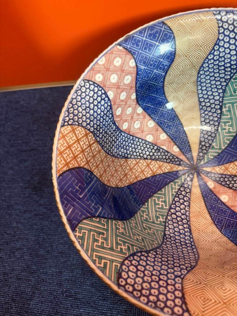 1849  古伊万里 染付 色絵 菓子鉢　萬暦年製銘　時代物