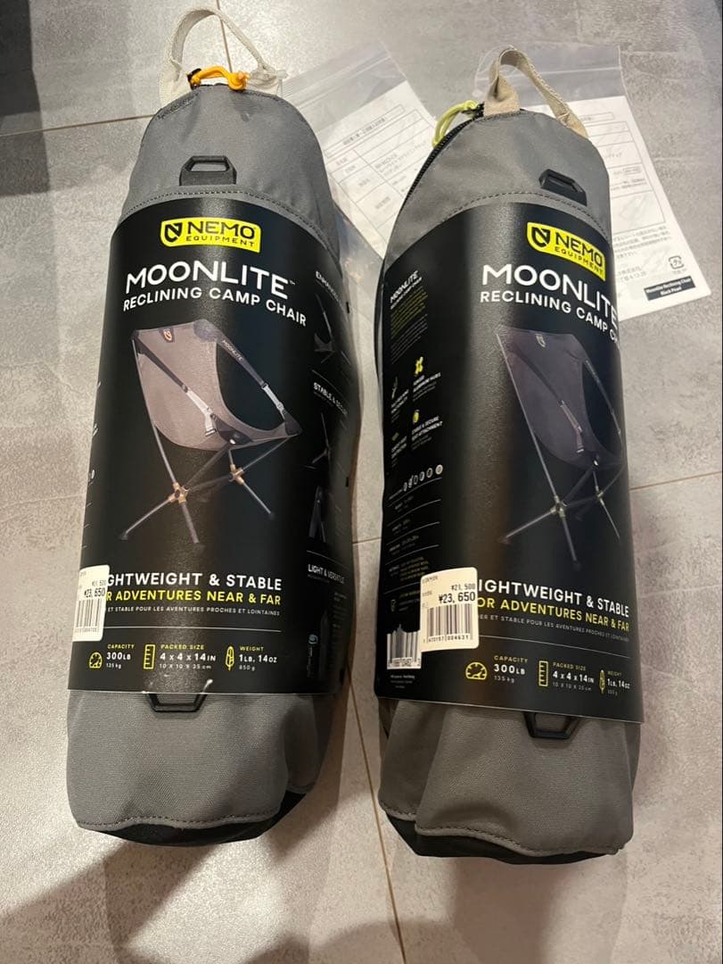 新品未使用　ニーモ　ムーンライトリクライニング　キャンプ　チェア　2個セット