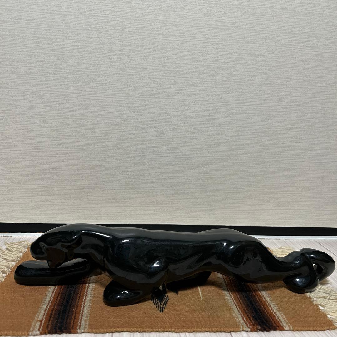 ミッドセンチュリー　ビンテージ黒ヒョウグリーンアイズ　アンティーク　50s