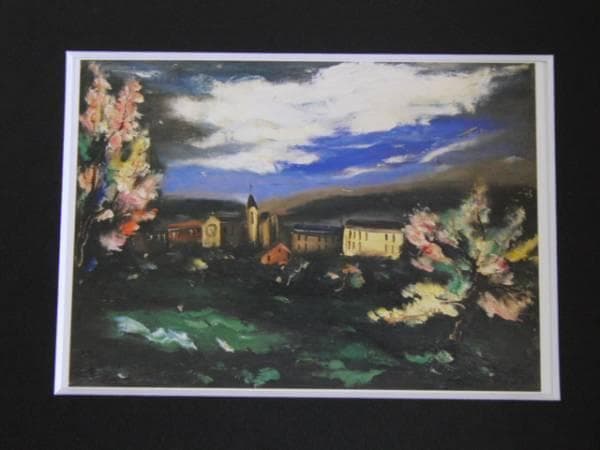 里見勝蔵、渓谷の春、希少な画集より、新品高級額・額装付