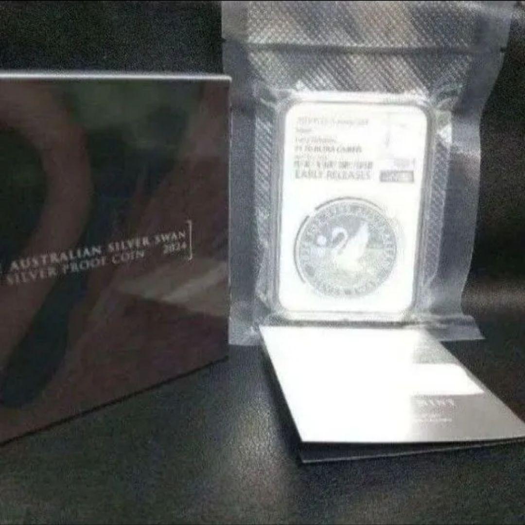 【最高鑑定】2024年 白鳥 1オンス銀貨 PF70UC 純銀 COA&BOX付