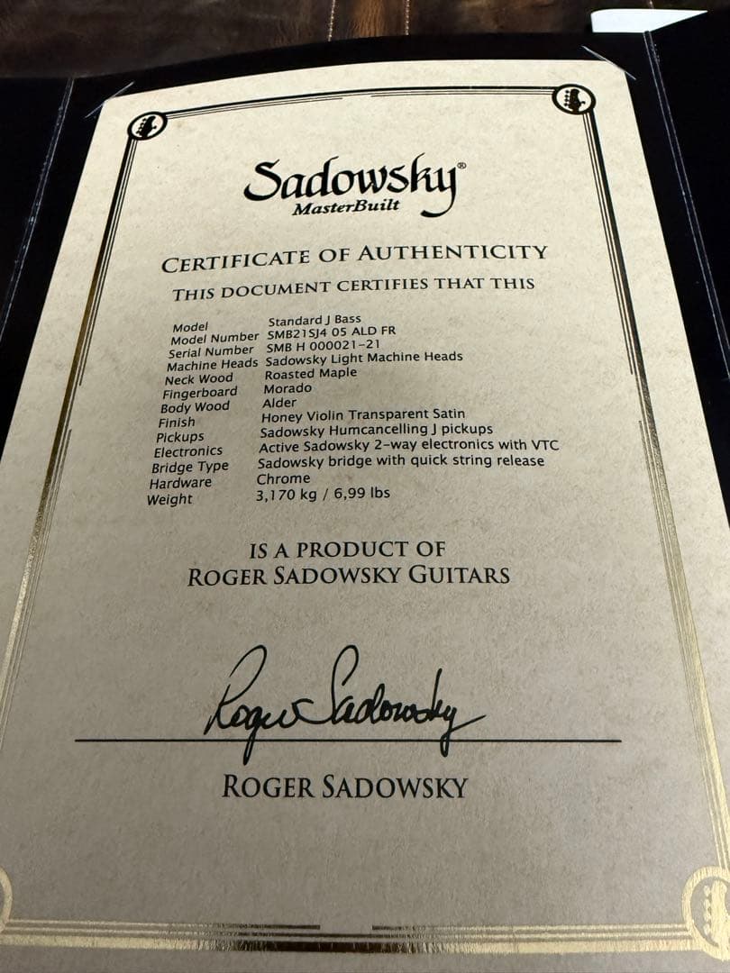 週末まで 3.17kg マスタービルト Sadowsky 光栄堂楽器選抜品