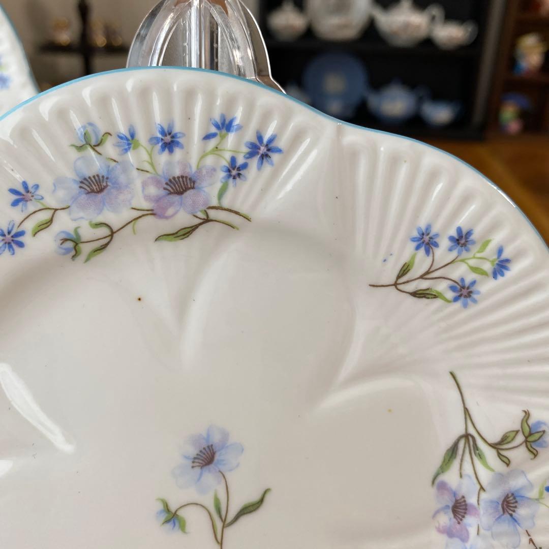 シェリー　ブルーロック　カップ　ソーサー　プレート2枚　カルテット