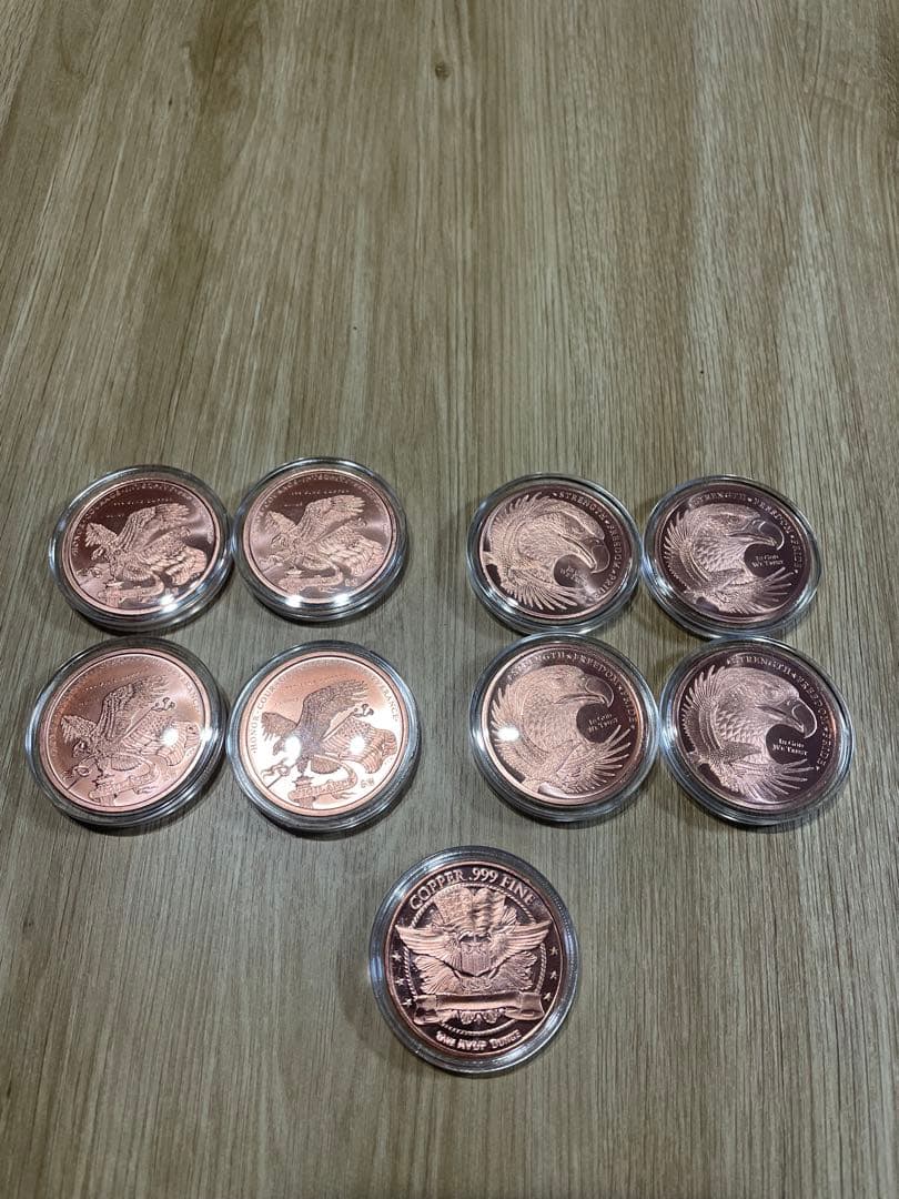 銅製セット 歴史的人物と鷲デザイン　1オンス