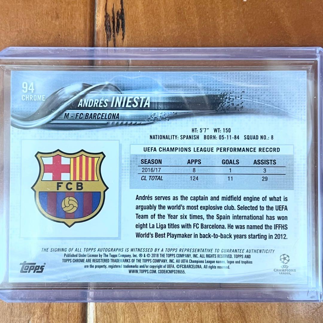 イニエスタ 直筆 サイン カード バルセロナ スペイン代表 topps