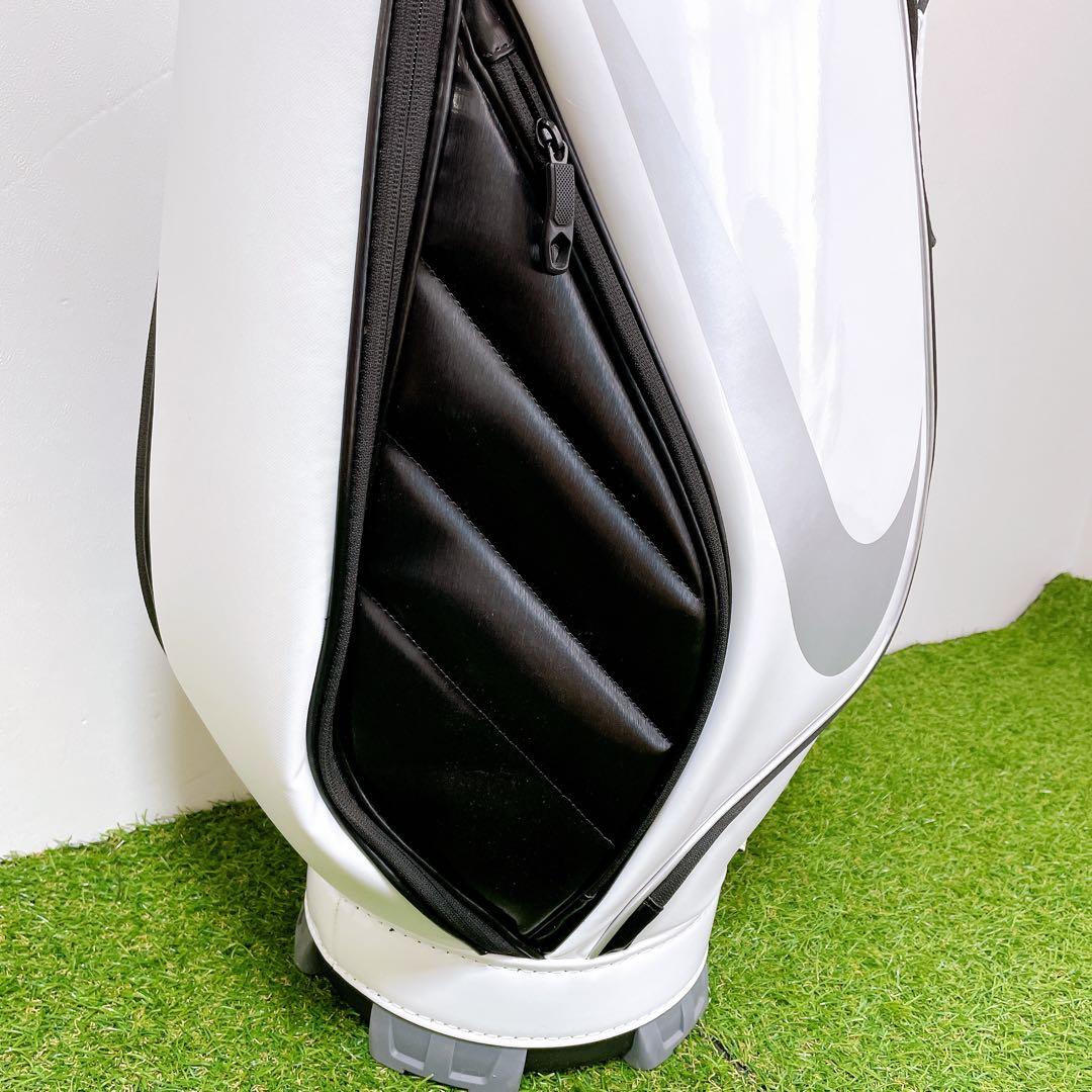 美品　NIKE キャディバック　ホワイト　エナメル　GF3006 9型　黒