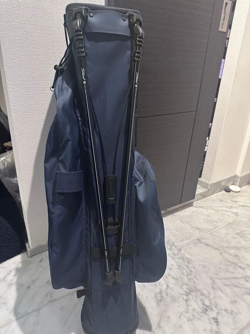 Titleist ネイビー キャディバッグ ポーチ レインウェア3点セット
