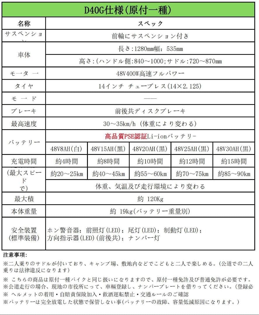 リッキーパパ様 新品48V8AH 電動自転車③　リミッター解除