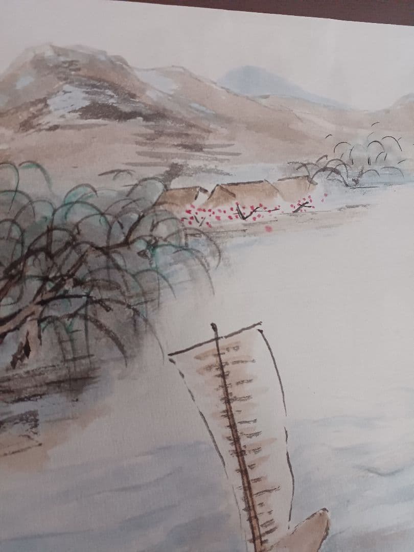 EDOYA　水墨画　オリジナル原画 大陸山河彩色　裏打ち済み