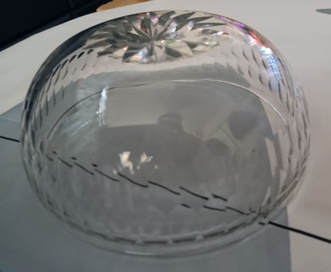 【明治期　アンティーク　クリスタルガラス】ボウル　インテリア　置物