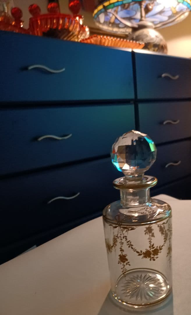 【明治期　アンティーク　クリスタルガラス】ボウル　インテリア　置物