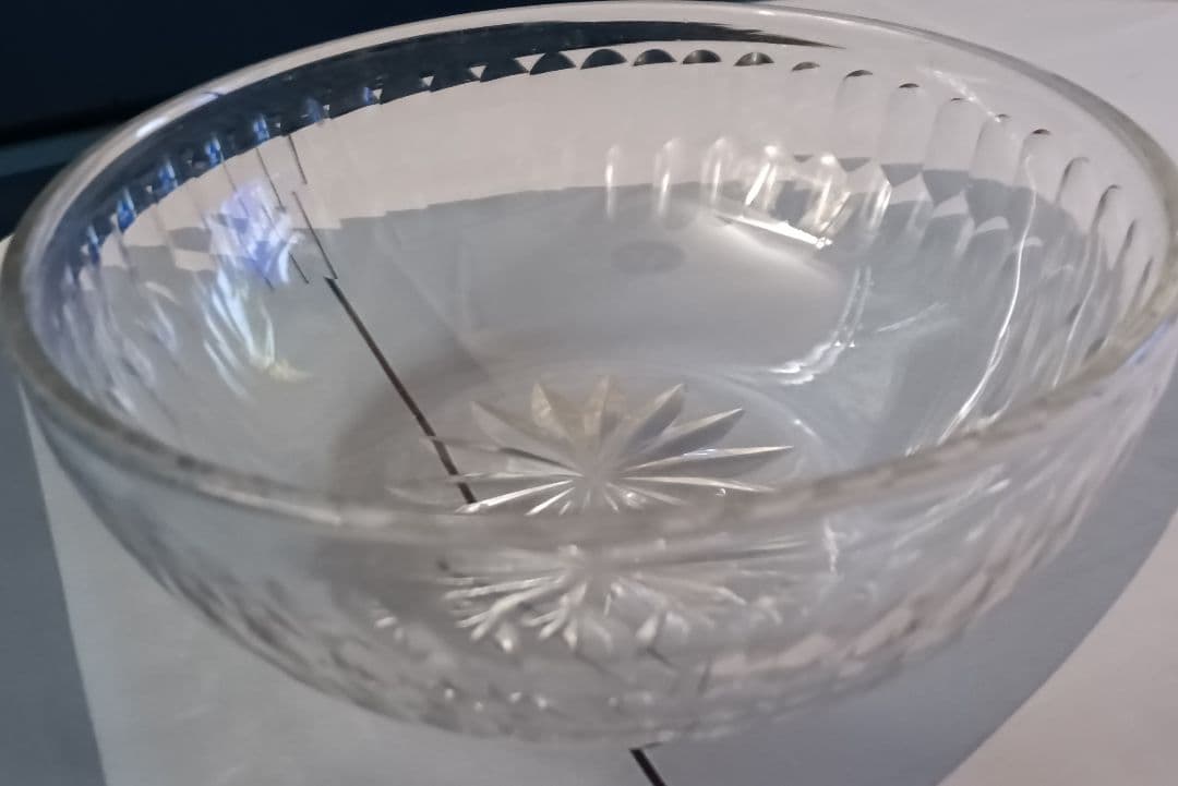【明治期　アンティーク　クリスタルガラス】ボウル　インテリア　置物
