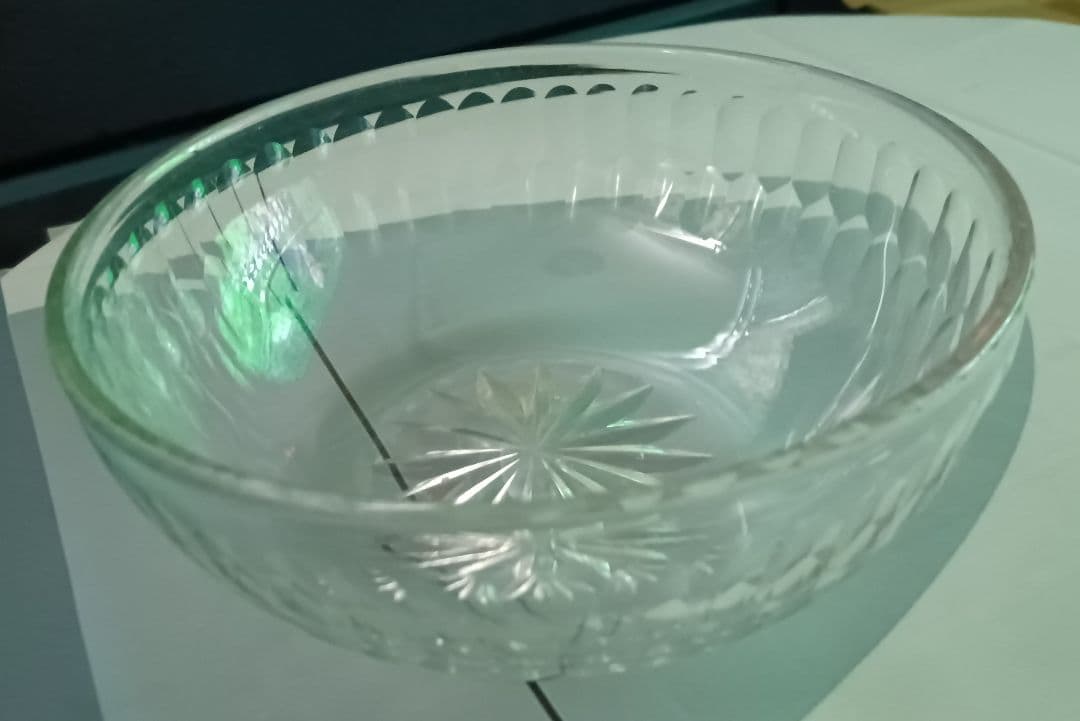 【明治期　アンティーク　クリスタルガラス】ボウル　インテリア　置物