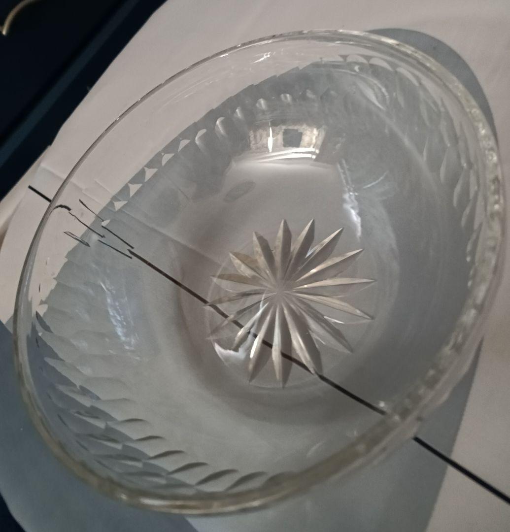 【明治期　アンティーク　クリスタルガラス】ボウル　インテリア　置物
