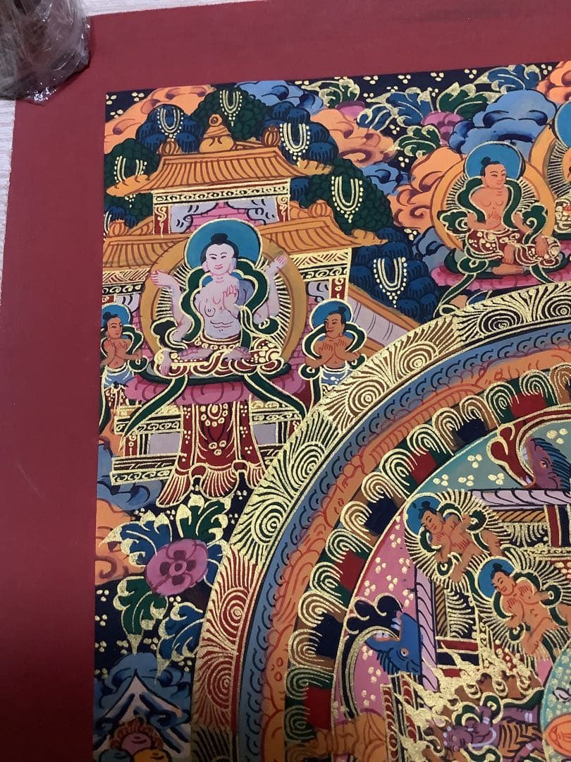 《 チベット密教　新品　1点物 》 手描き　曼荼羅　仏陀　釈迦　仏画　仏教　d8