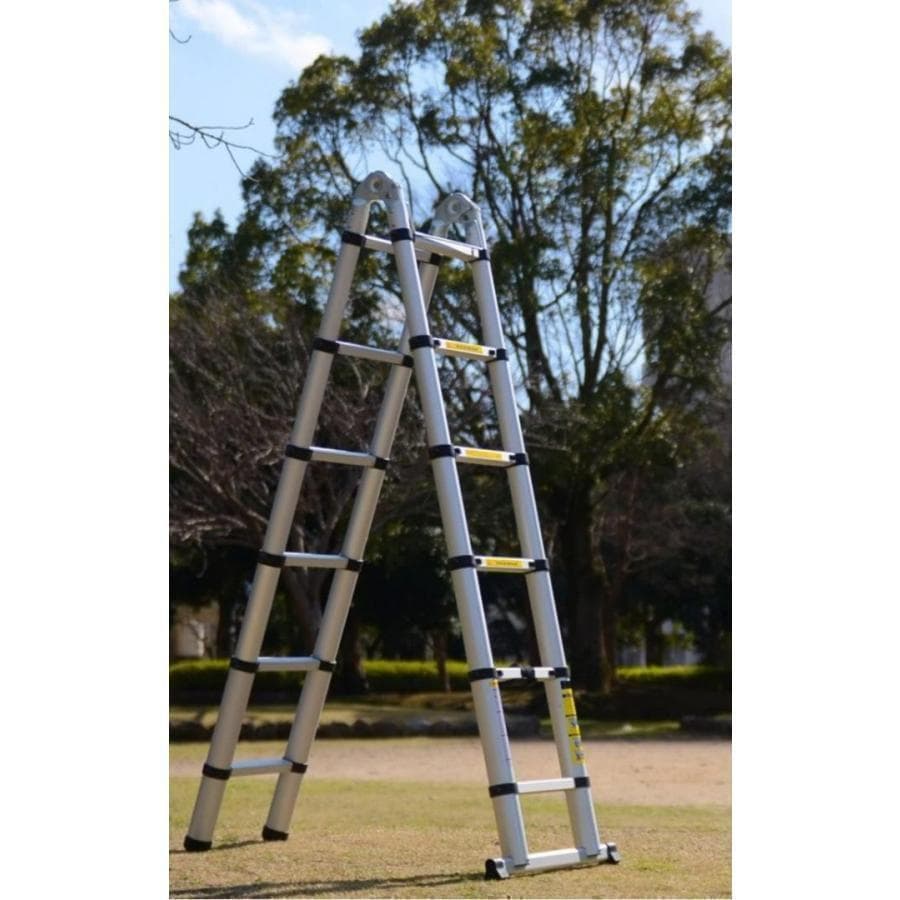 はしご 伸縮 3.8m 折りたたみ 150kg家庭用 業務用 災害 防災 アルミ