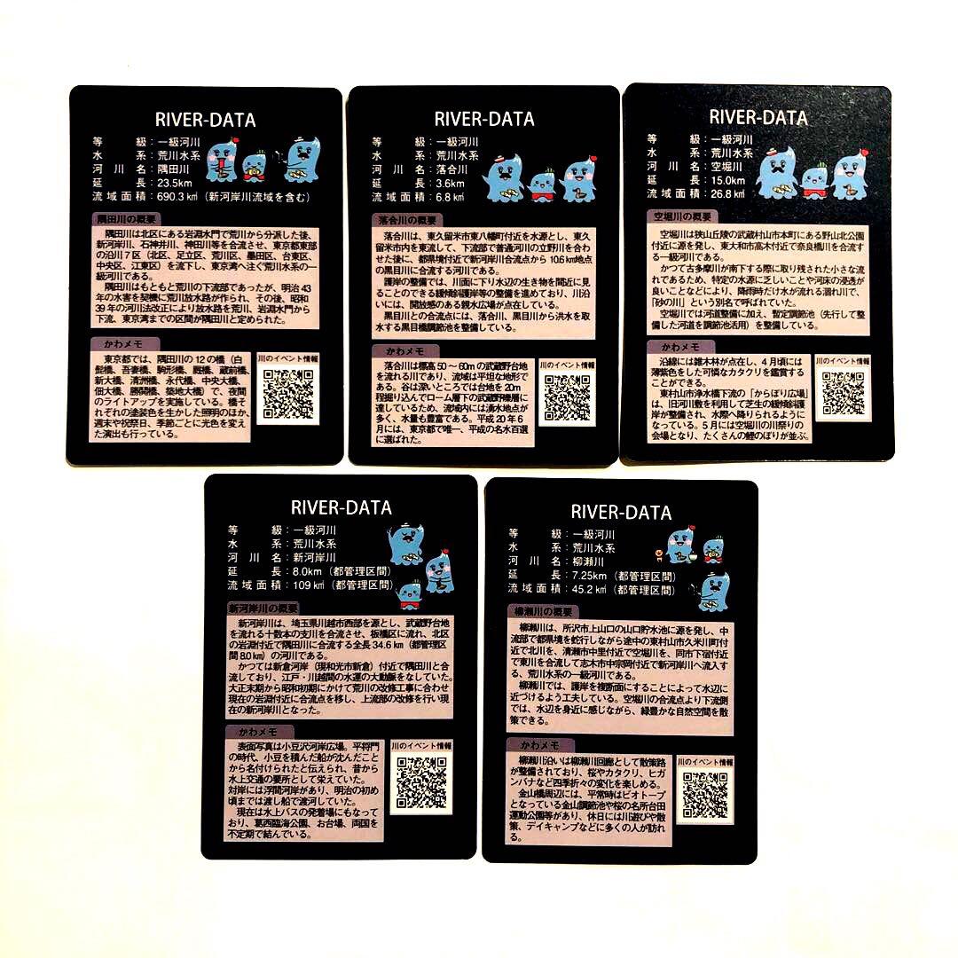 ダムカード　KAWAカード　隅田川、神田川、目黒川他 29河川(東京都)