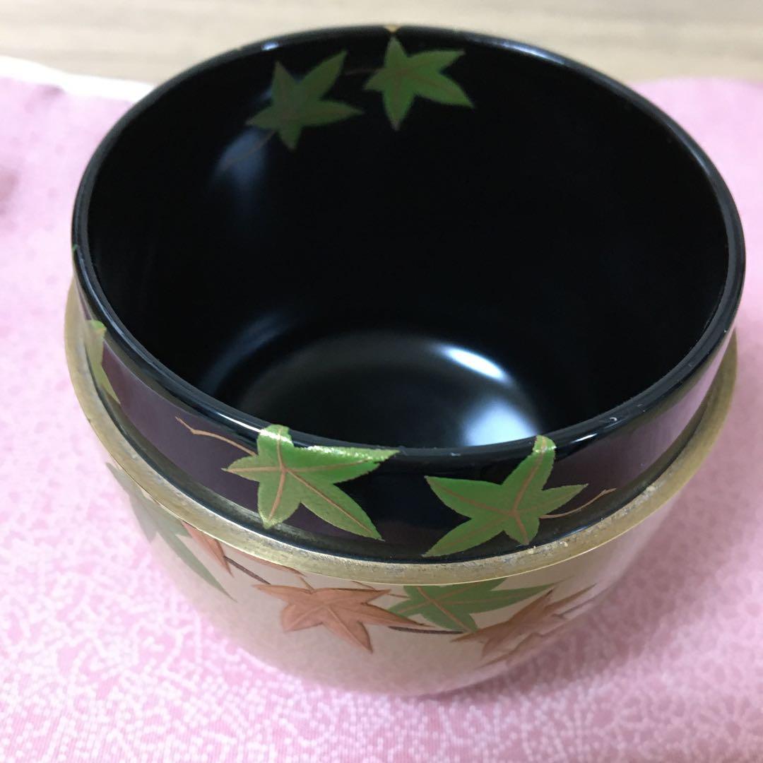 【茶道具】大棗　青楓蒔絵　白漆　吉田華正