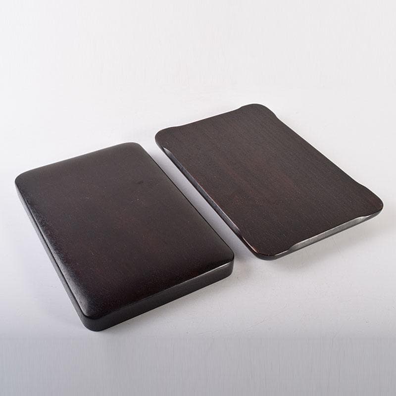 中国　書道具　端渓硯　水孟　唐木箱　M　R7819