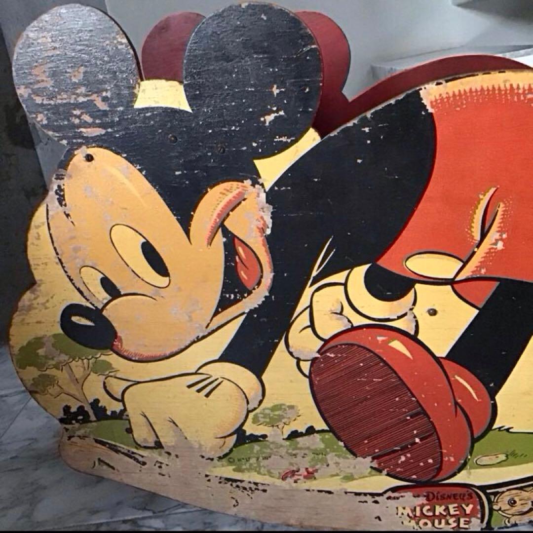 ミッキーマウス W.D.P. ビンテージ 子供用木製ロッキング 特大サイズ