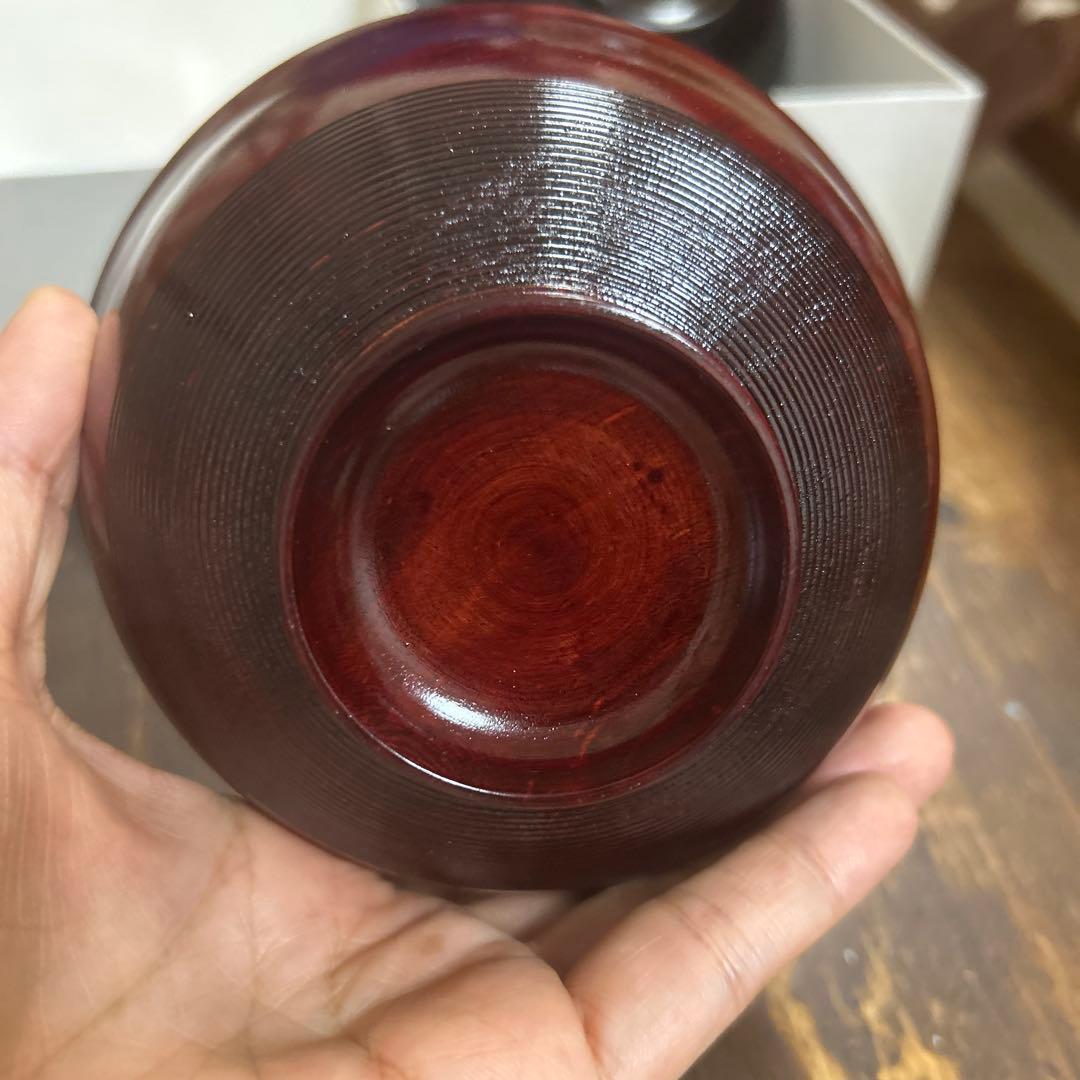 高級漆器　山中木製漆器　木地師　久保出章ニ　伝統工芸士　桜材　お茶漬け椀