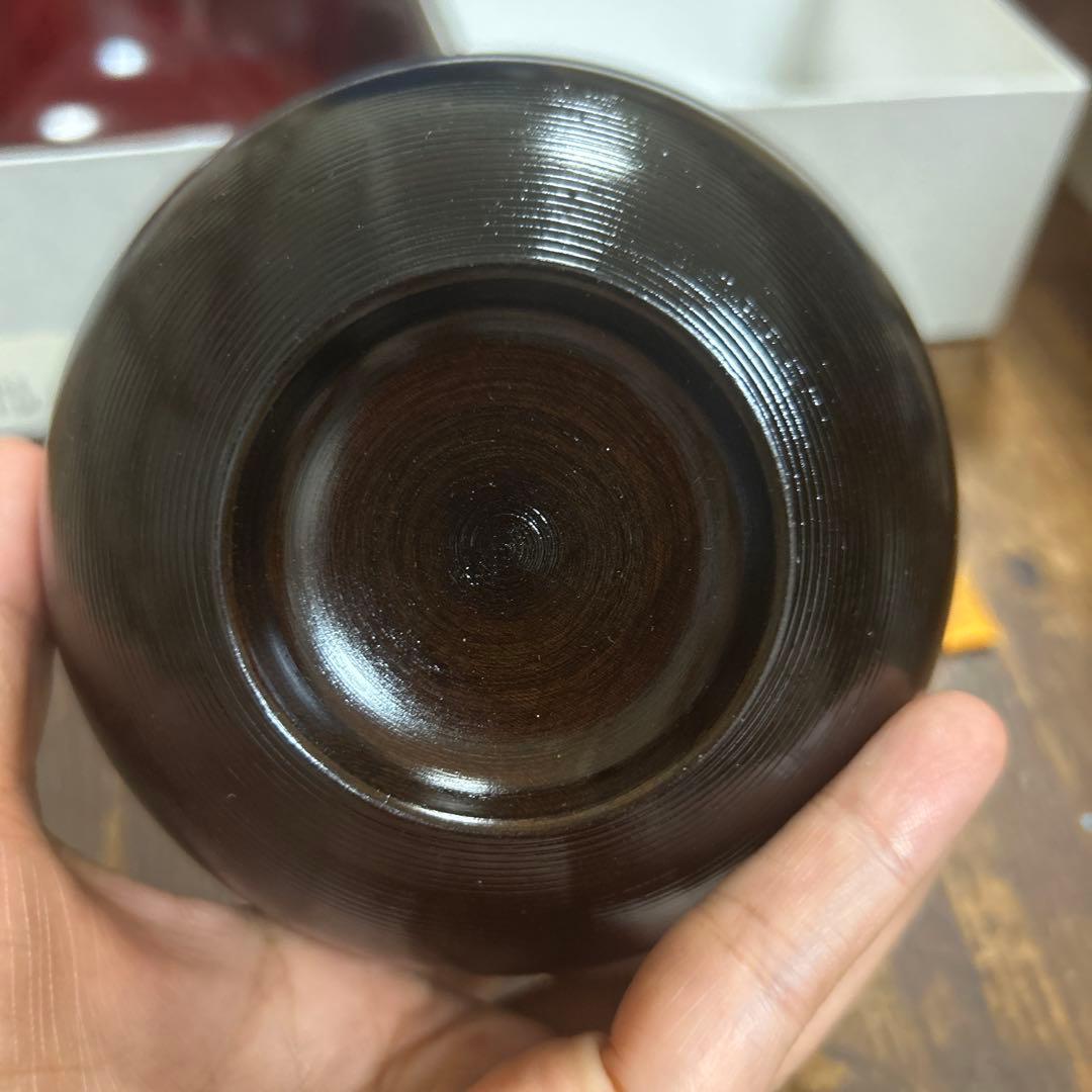 高級漆器　山中木製漆器　木地師　久保出章ニ　伝統工芸士　桜材　お茶漬け椀
