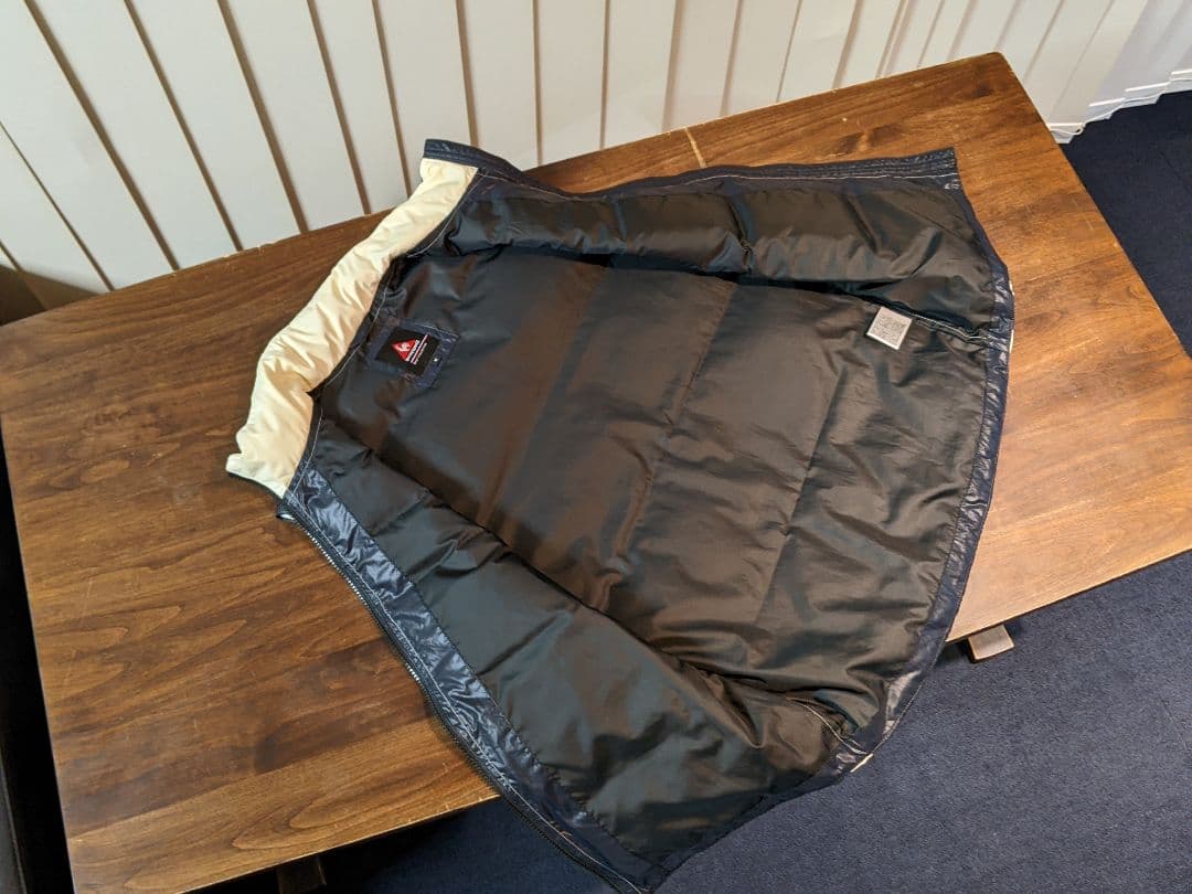 ルコック　ゴルフ　ダウンベスト　ナイロン　ウェア　デサント　アウター　紺　防寒