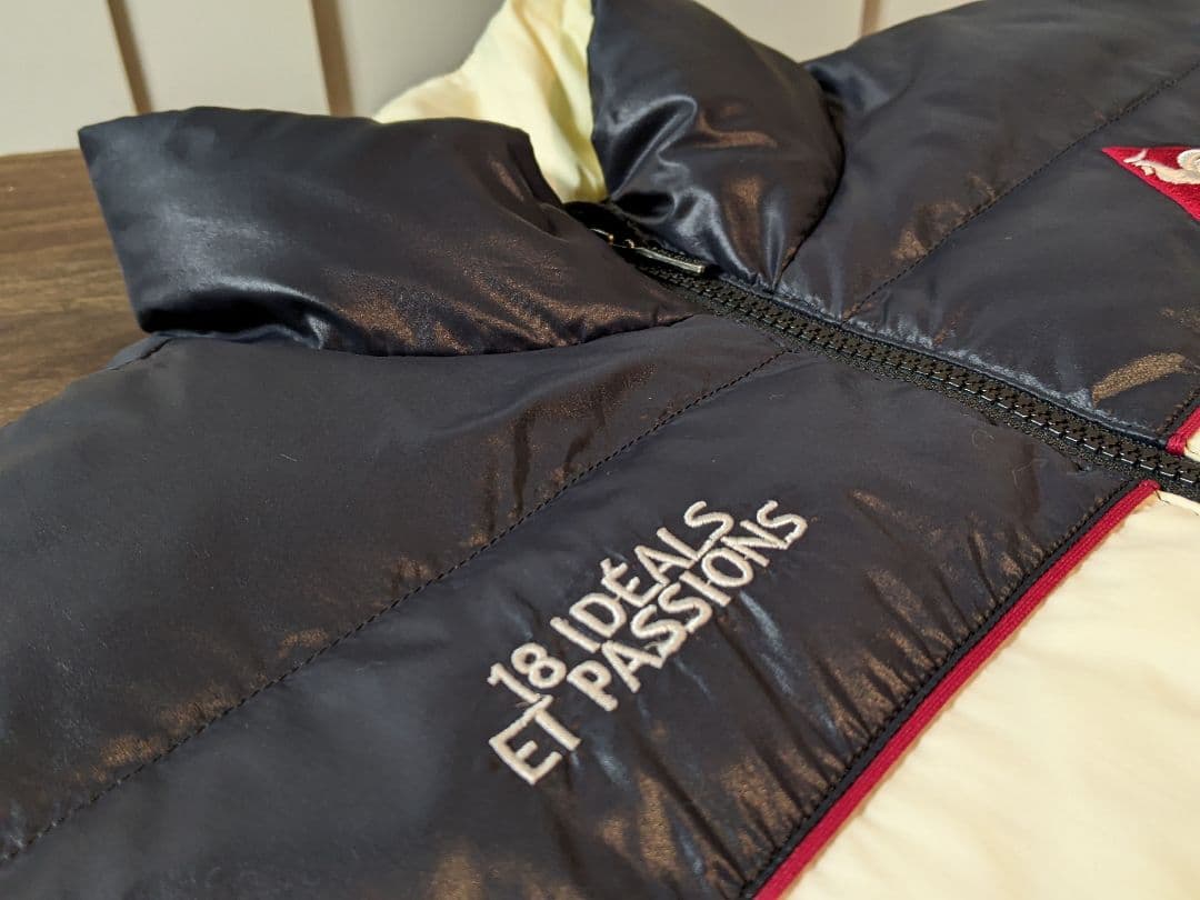 ルコック　ゴルフ　ダウンベスト　ナイロン　ウェア　デサント　アウター　紺　防寒