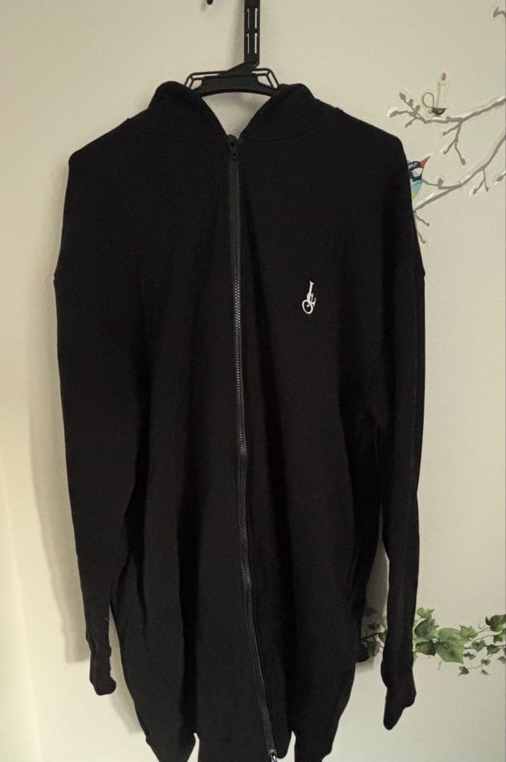 ルナシーLUNASEA ダブルジップロングパーカー黒 L