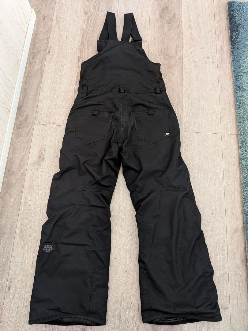 美品☆686 ブラック スノーボードウェア ビブパンツ
