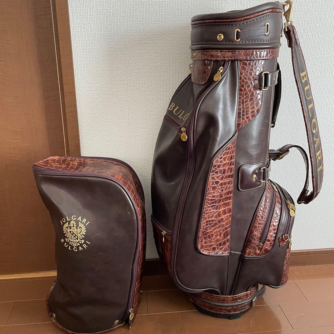 美品‼️希少人気！ブルガリ キャディーバッグ クロコ型押し ブラウン×ゴールド