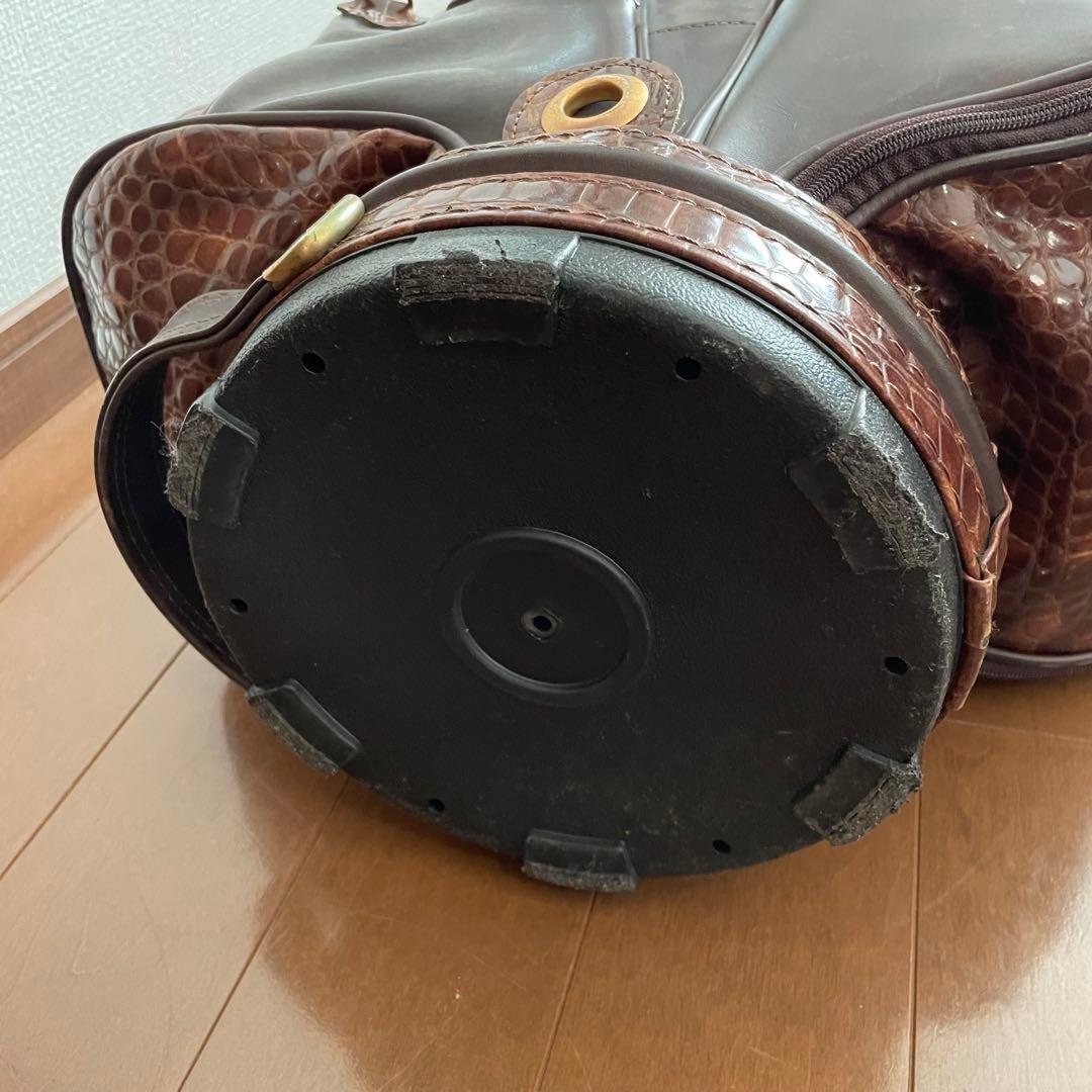 美品‼️希少人気！ブルガリ キャディーバッグ クロコ型押し ブラウン×ゴールド