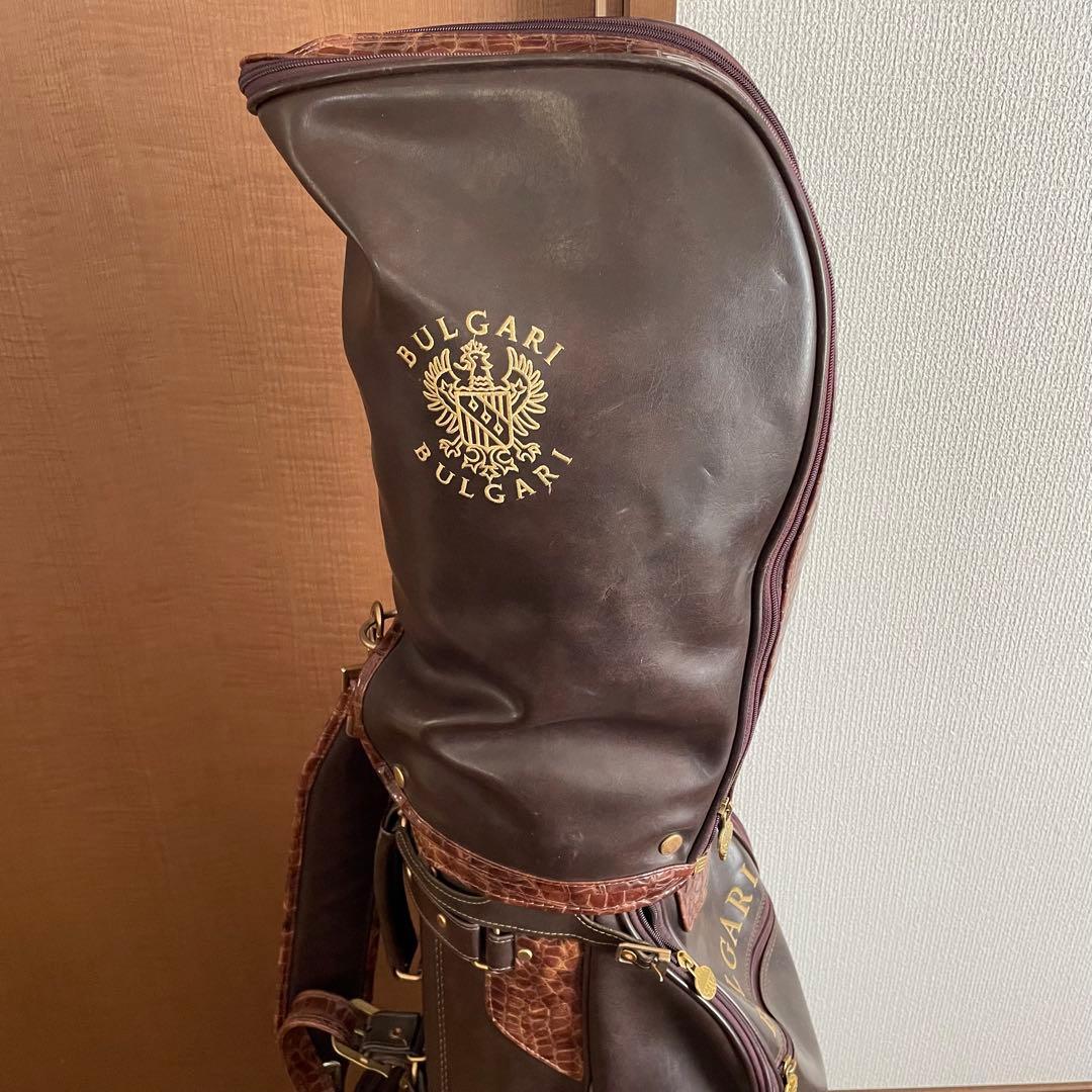 美品‼️希少人気！ブルガリ キャディーバッグ クロコ型押し ブラウン×ゴールド